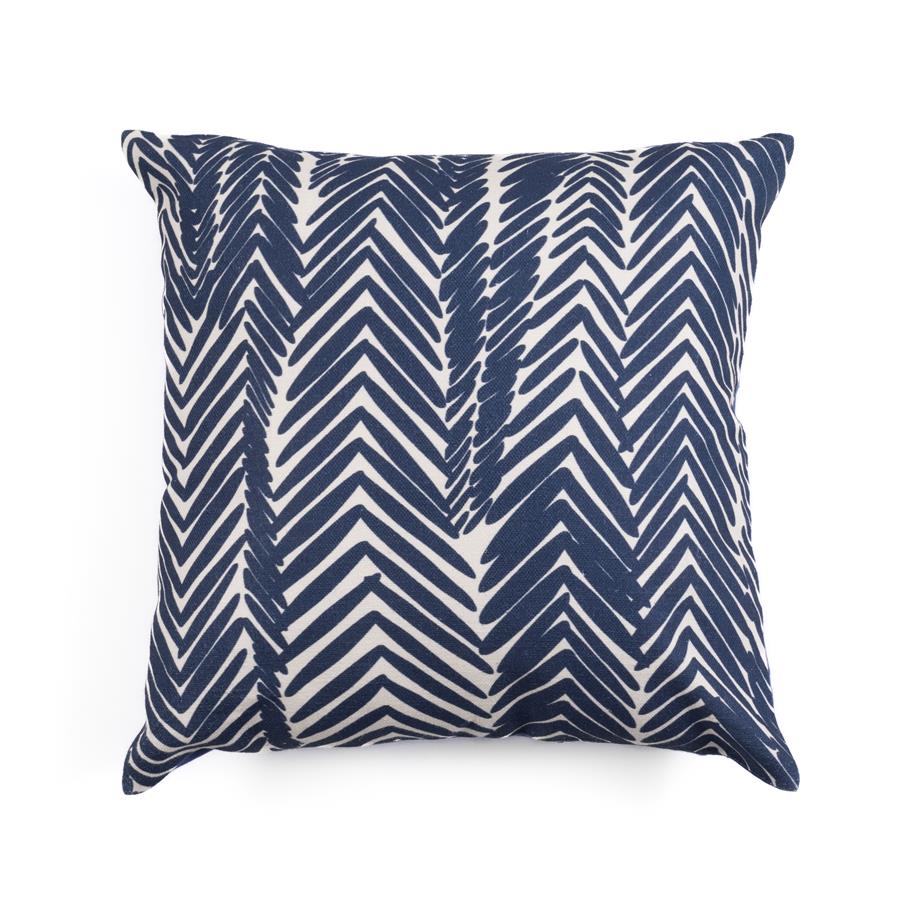 Mavi Zigzag Desenli 45x45 cm Kare Kırlent Kılıfı