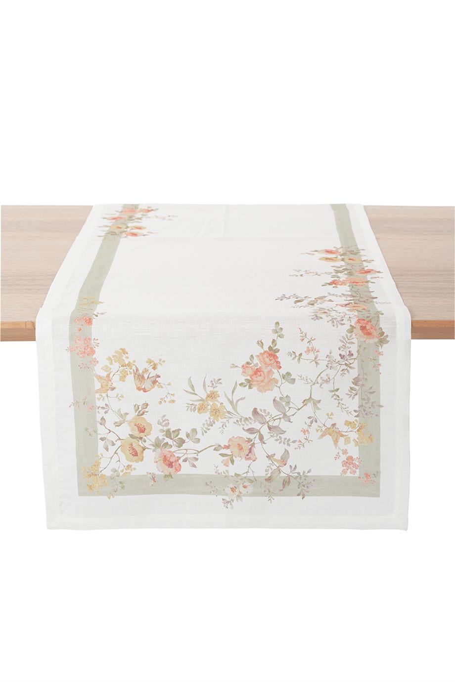 Multi Flower Çiçek Detaylı Vintage Renkli Masa Bandı