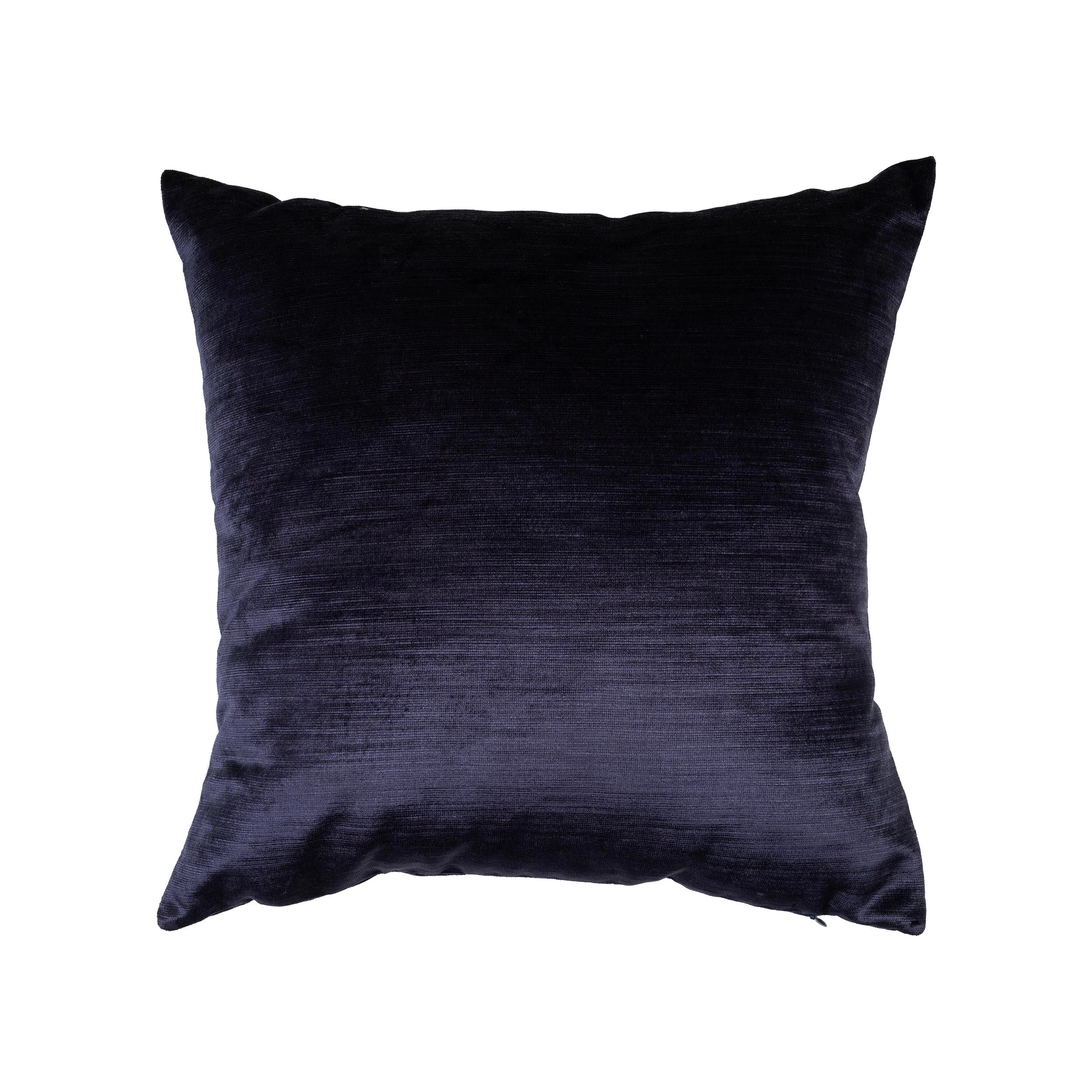Parlak Kadife Mavi 45x45 cm Kare Kırlent Kılıfı