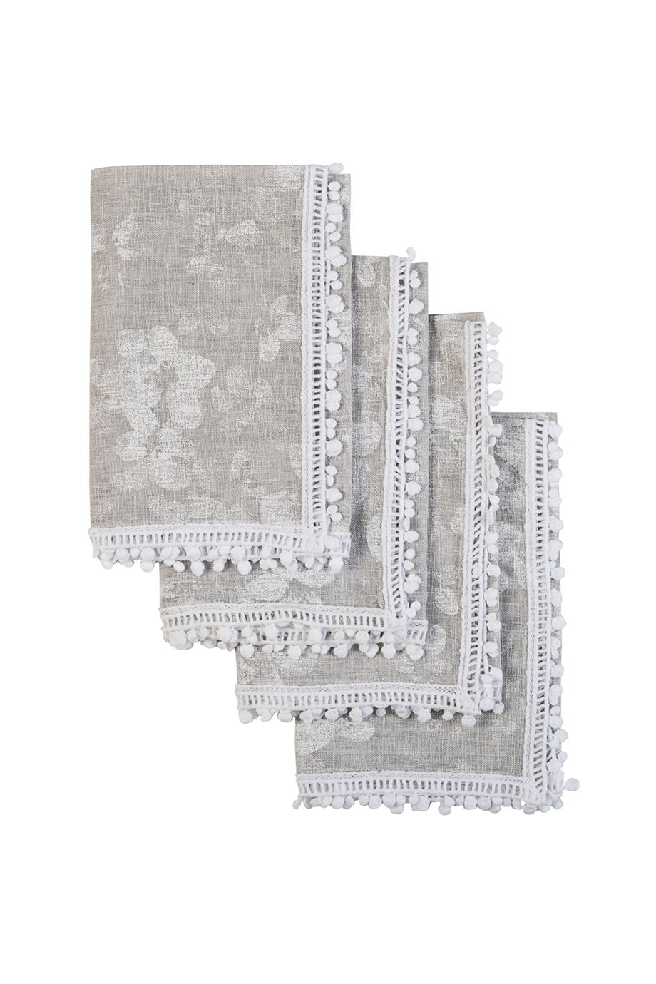 Suluboya Çiçek Desenli Matweis Baskılı Mavi 4lü 45x45 cm Peçete Seti