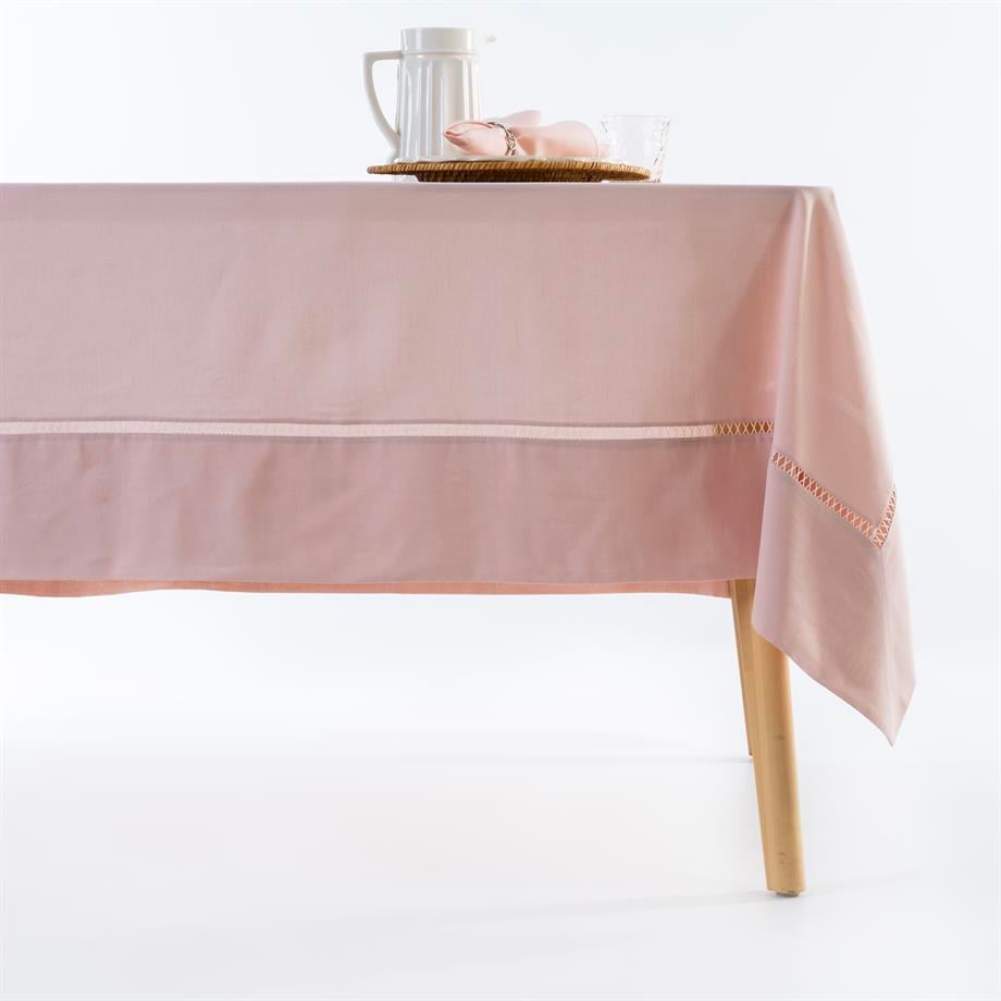 Toz Pembe Kolberli 170x270 cm Dikdörtgen Masa Örtüsü