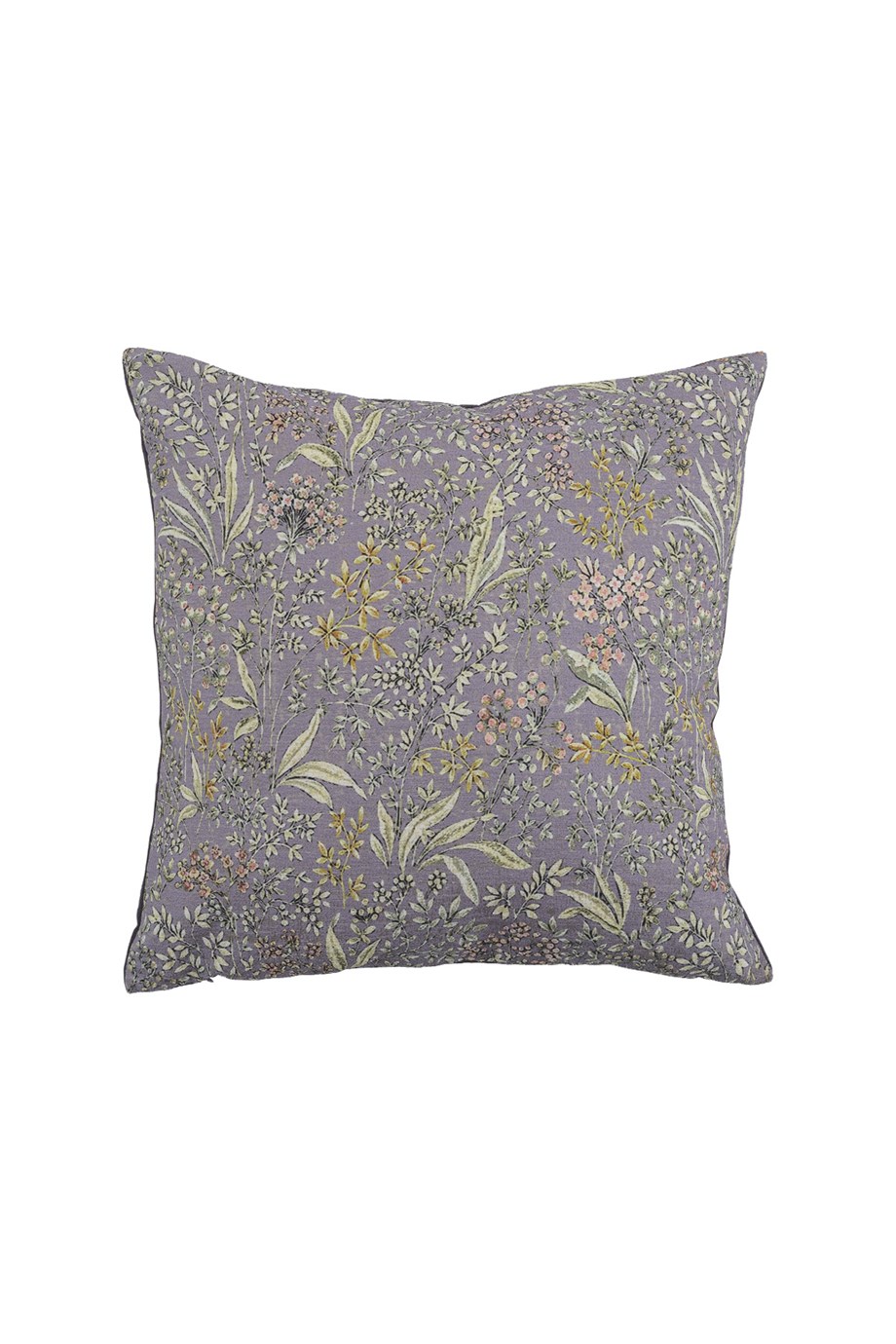 Vanelli Home Küçük Lila Çiçek Motif Baskılı Kare Kırlent Kılıfı