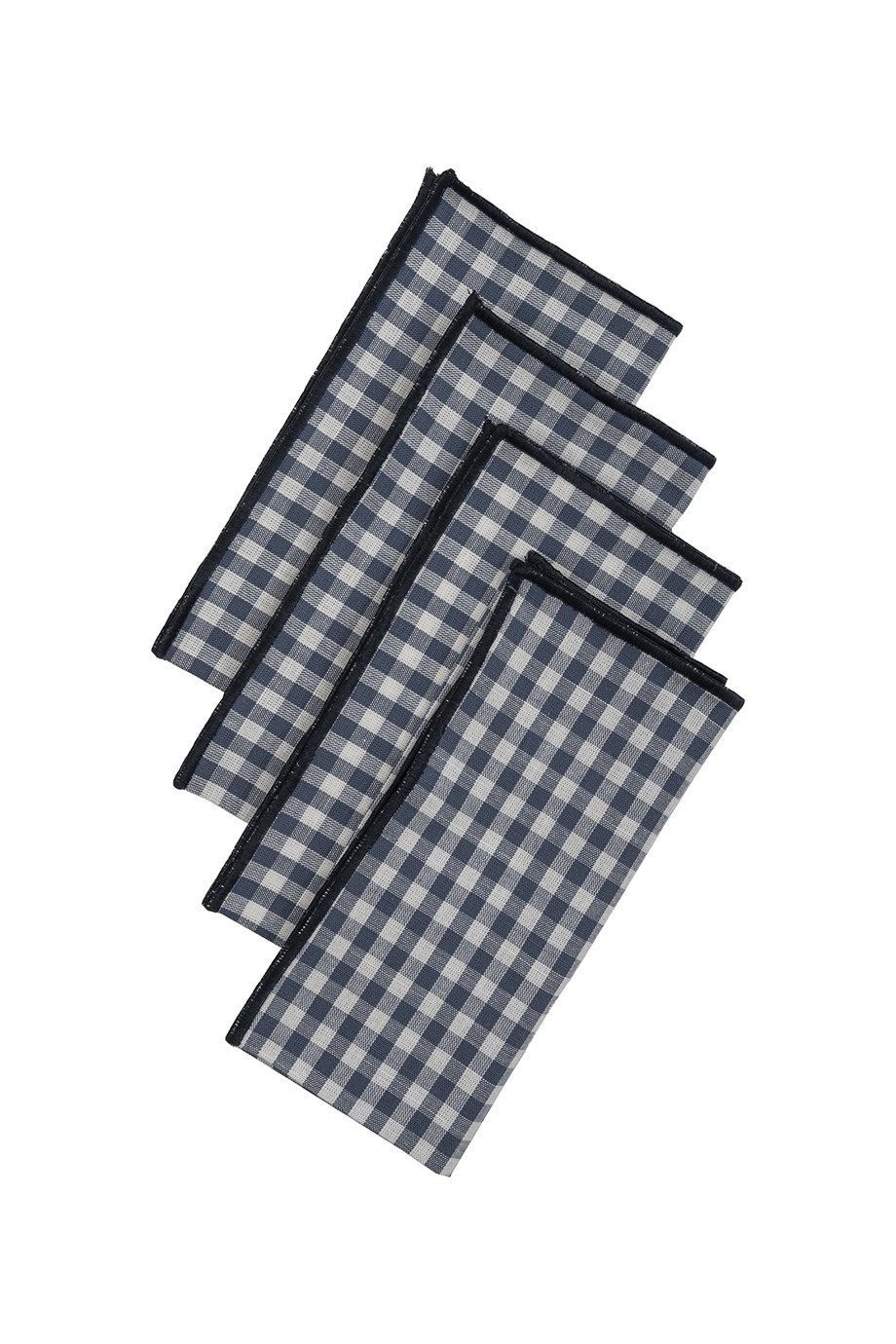 Vanelli Home Lacivert Overloklu Mavi Pötikareli 4 Lü Peçete Seti CVICD1C23JL9271001-0002