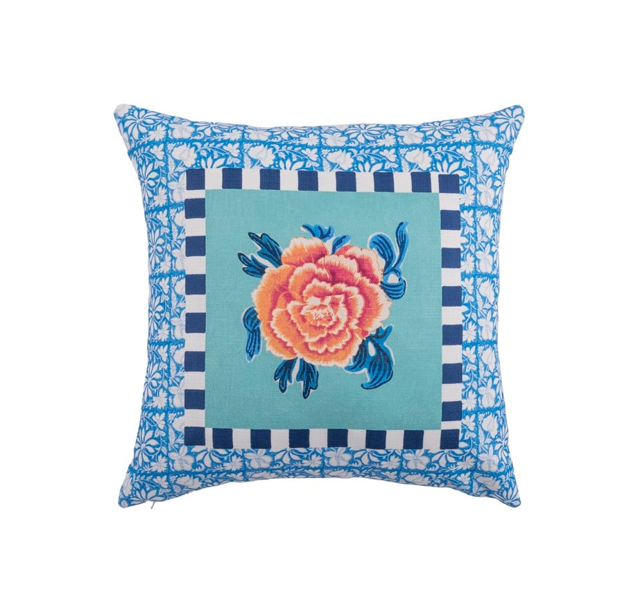 Vanelli Home Turkuaz Mavi Renklerde Kare Kırlent Kılıfı  CVICM1C31DN23211ET-0002