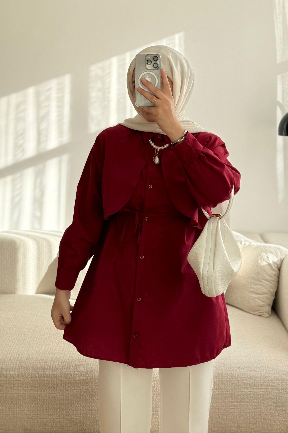 BORDO ALERLİ GÖMLEK