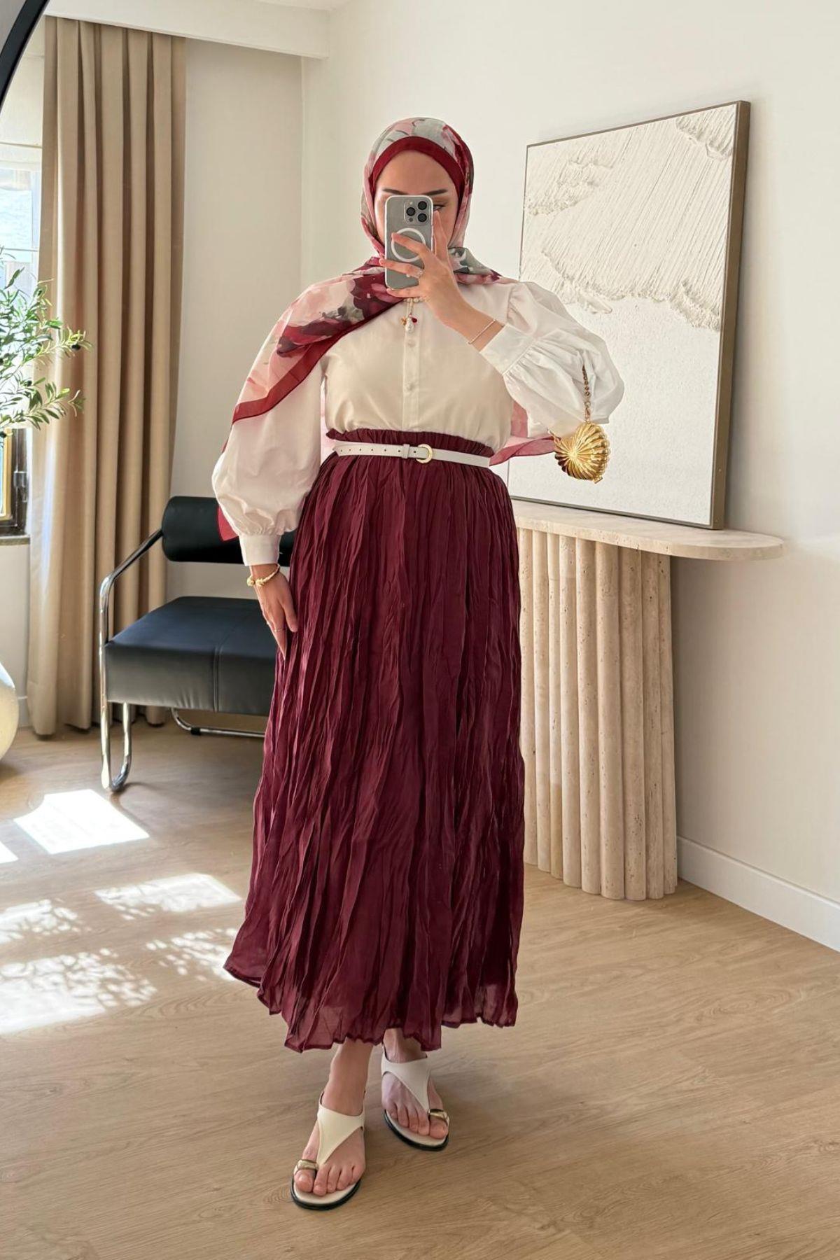 BORDO KIRIŞIK ETEK