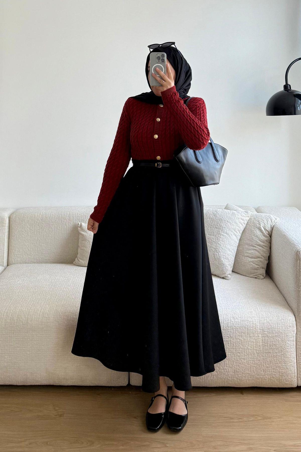 BORDO ÖRGÜLÜ HIRKA