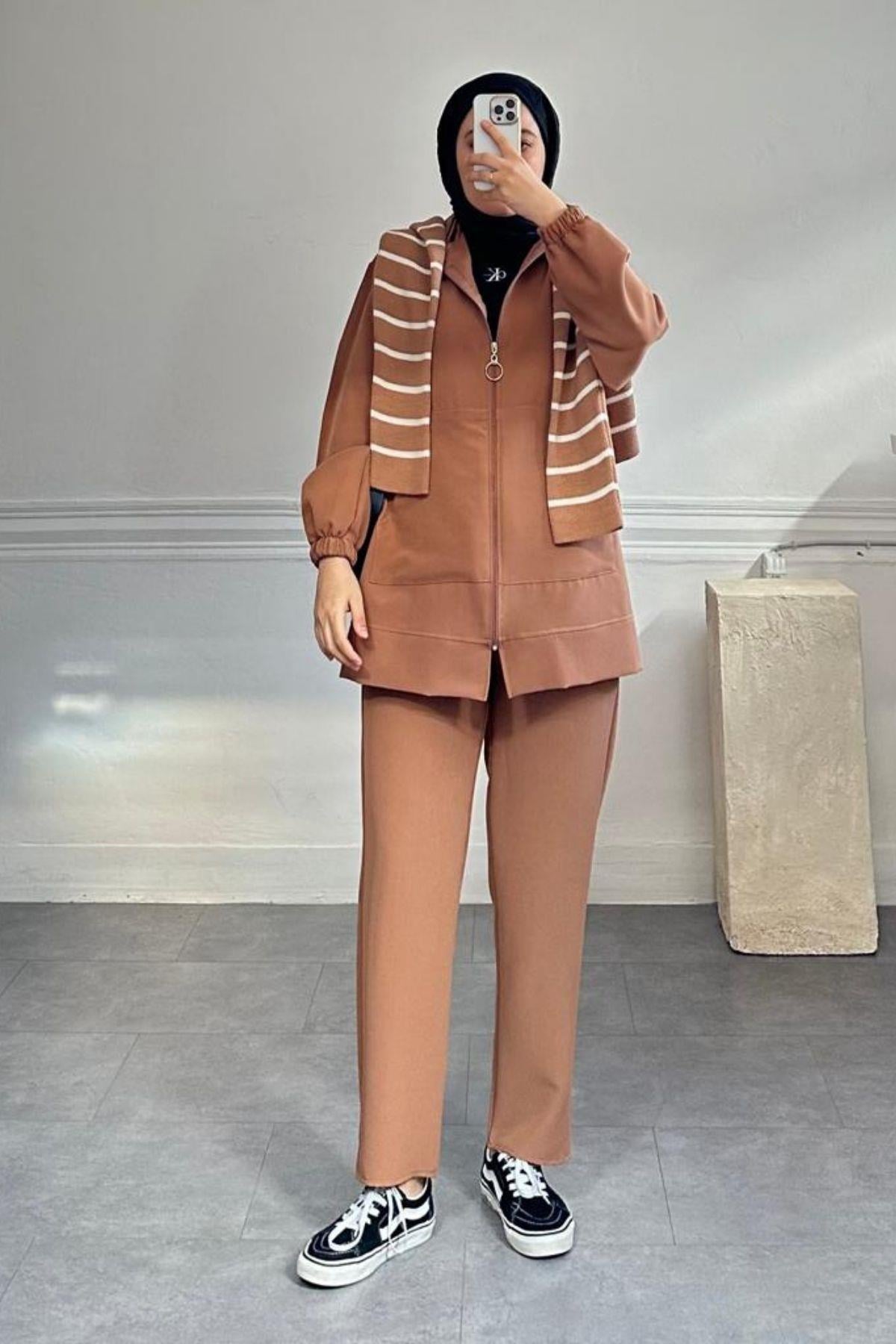 KAHVE KAPÜŞONLU TAKIM