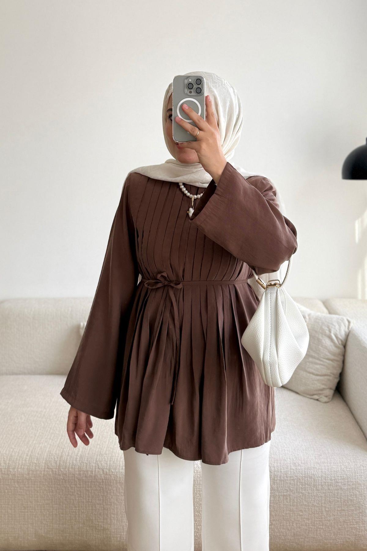 KAHVE ÖNÜ PİLELİ TUNİK