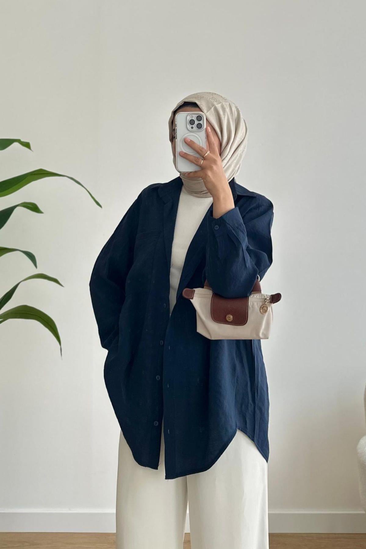 LACİVERT BASİC GÖMLEK