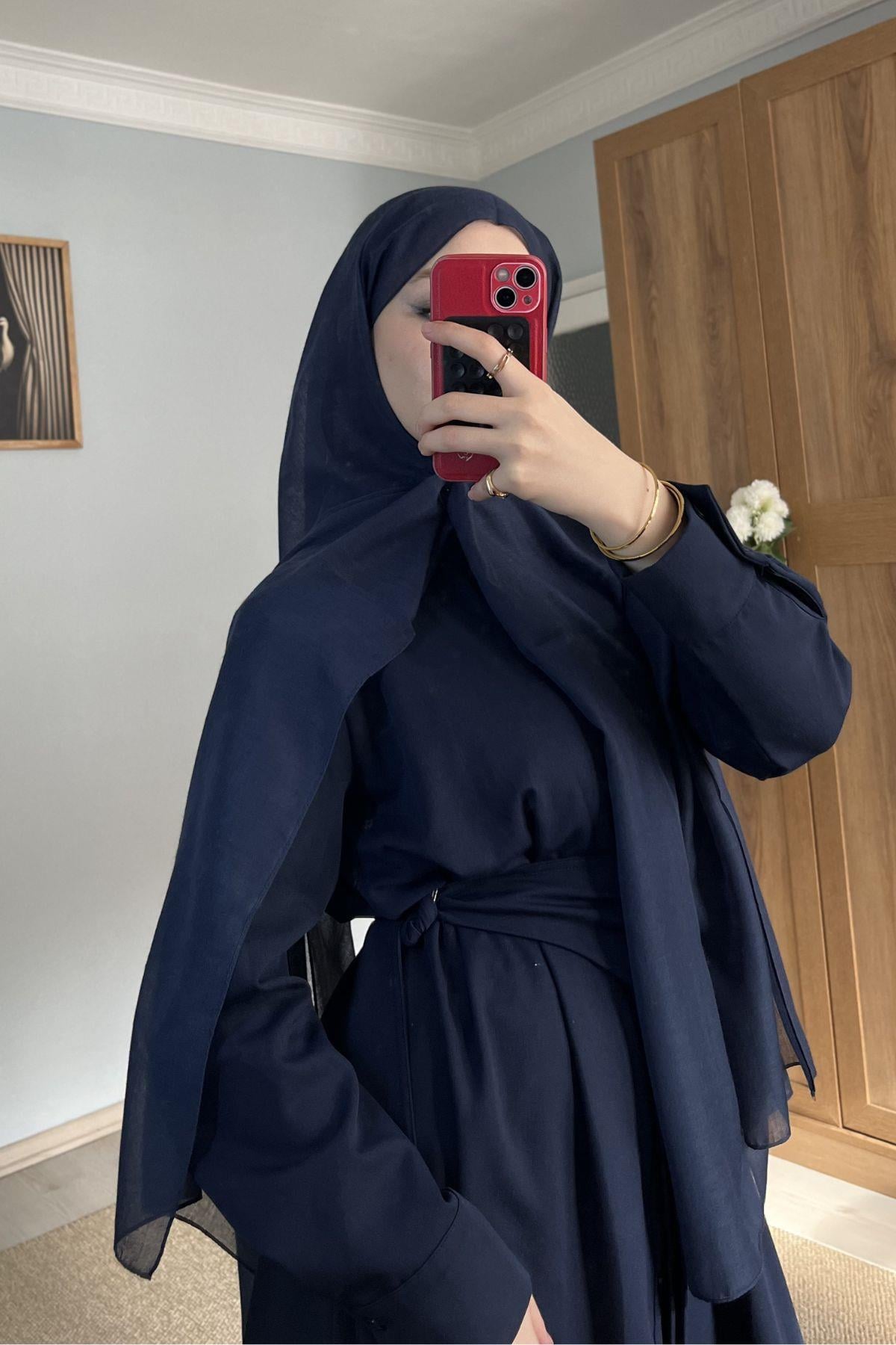 LACİVERT PAMUK ŞAL