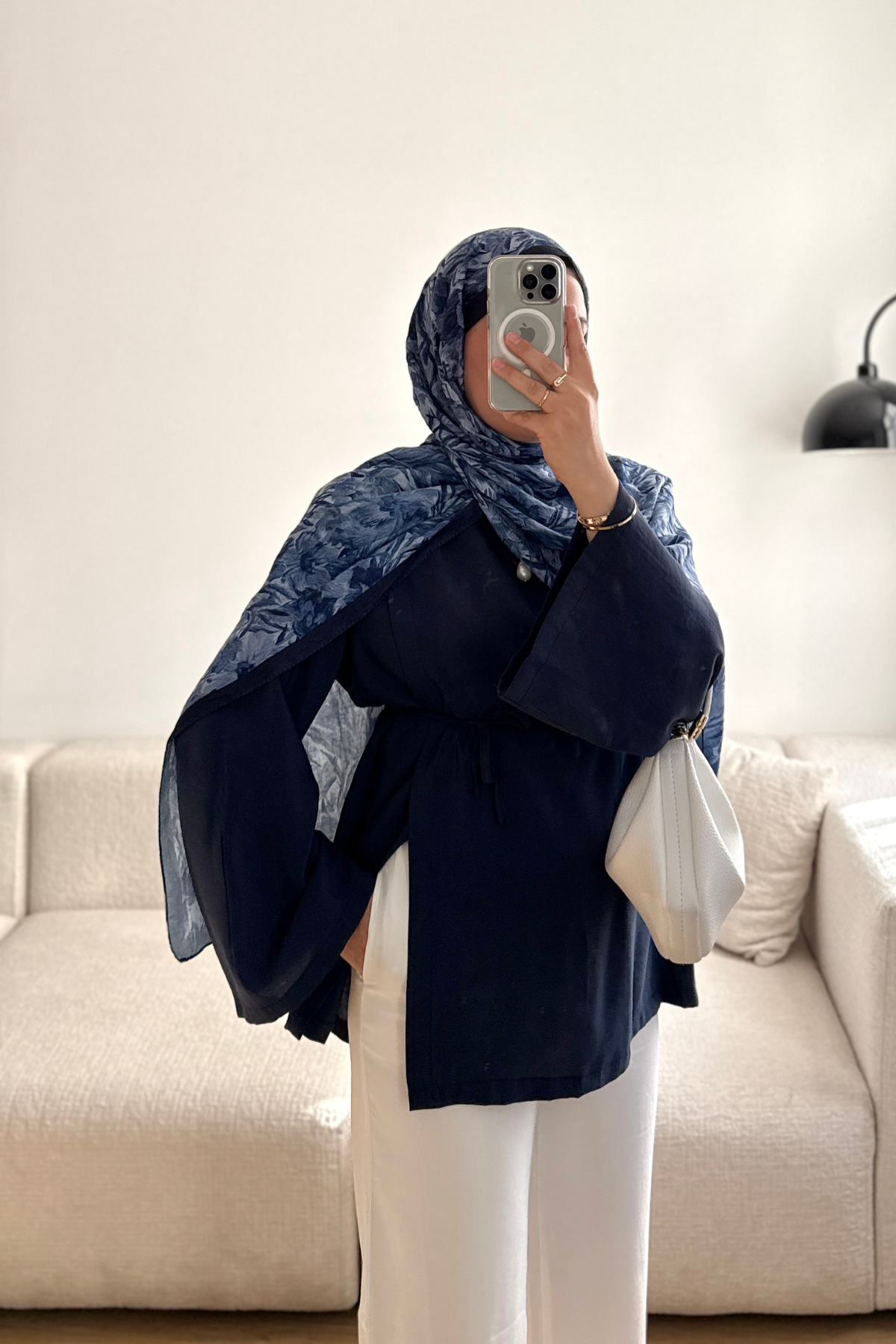 LACİVERT SARA TEK YANI PİLE DETAYLI TUNİK