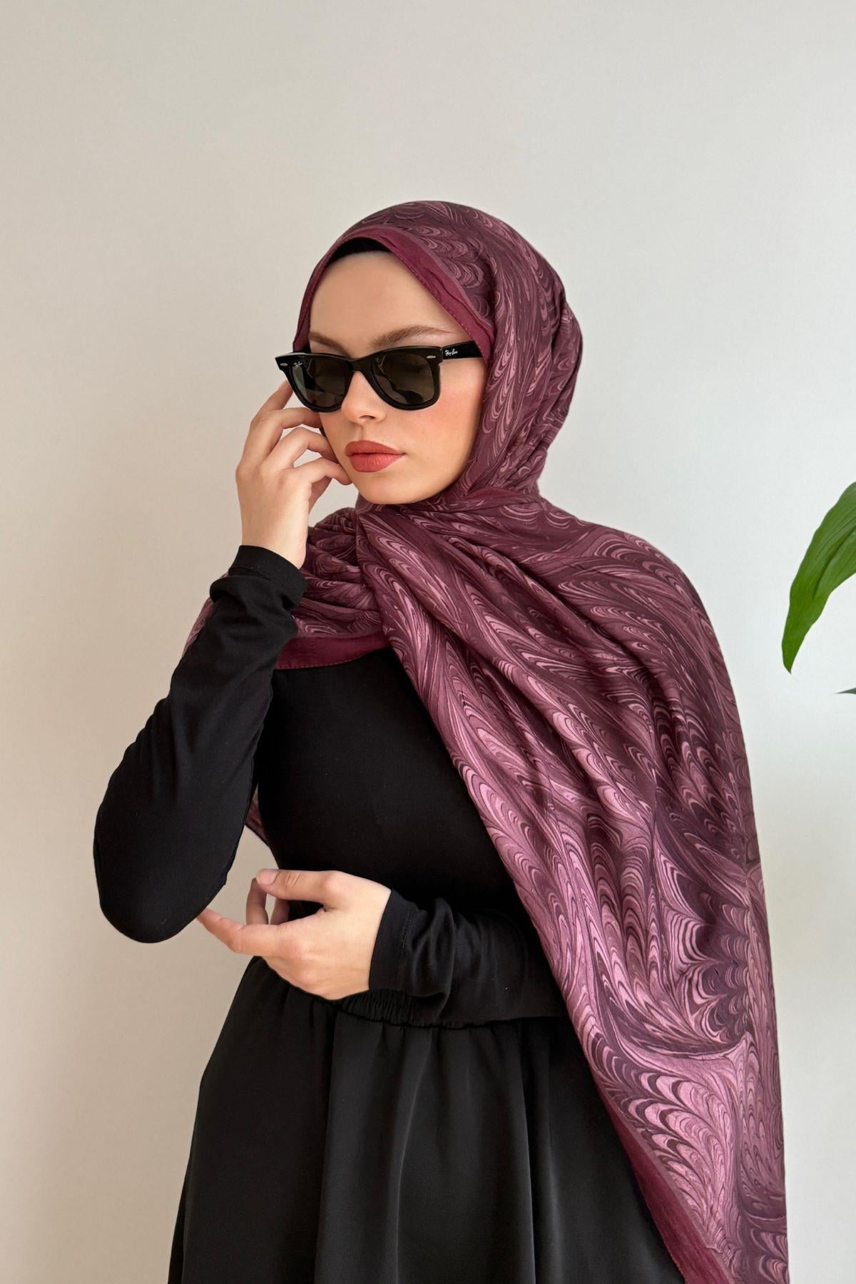 MARBLE DESEN BORDO ŞAL