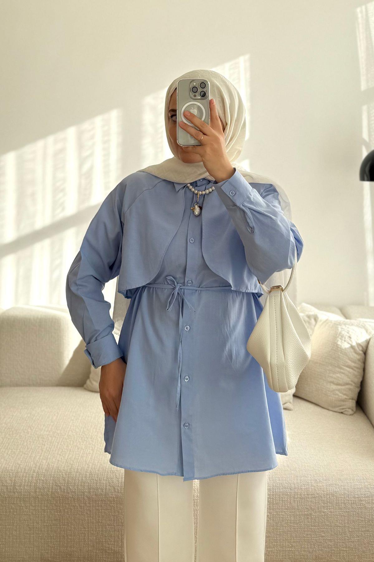 MAVİ ALERLİ GÖMLEK