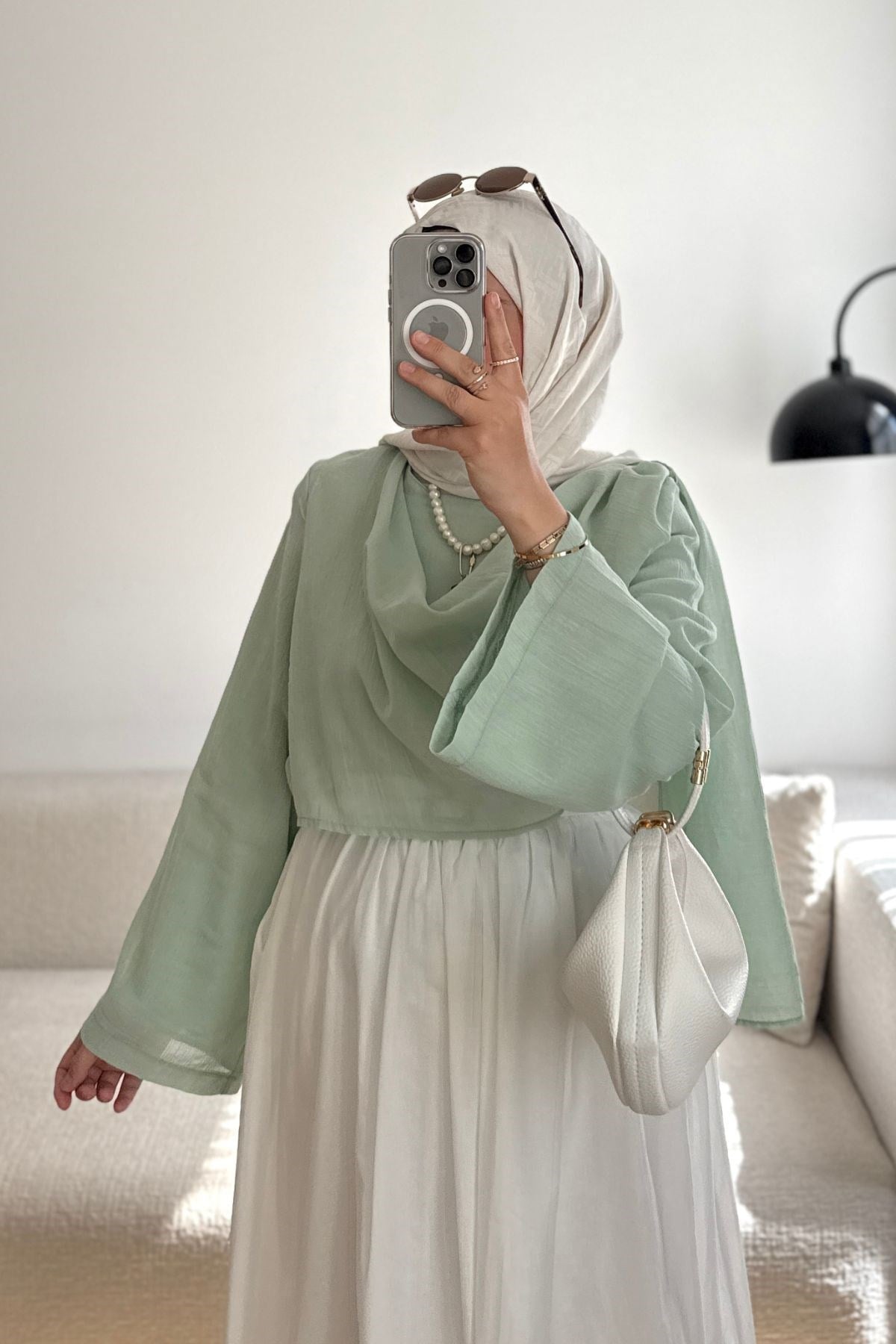 MİNT YEŞİLİ SALLY KETEN BLUZ
