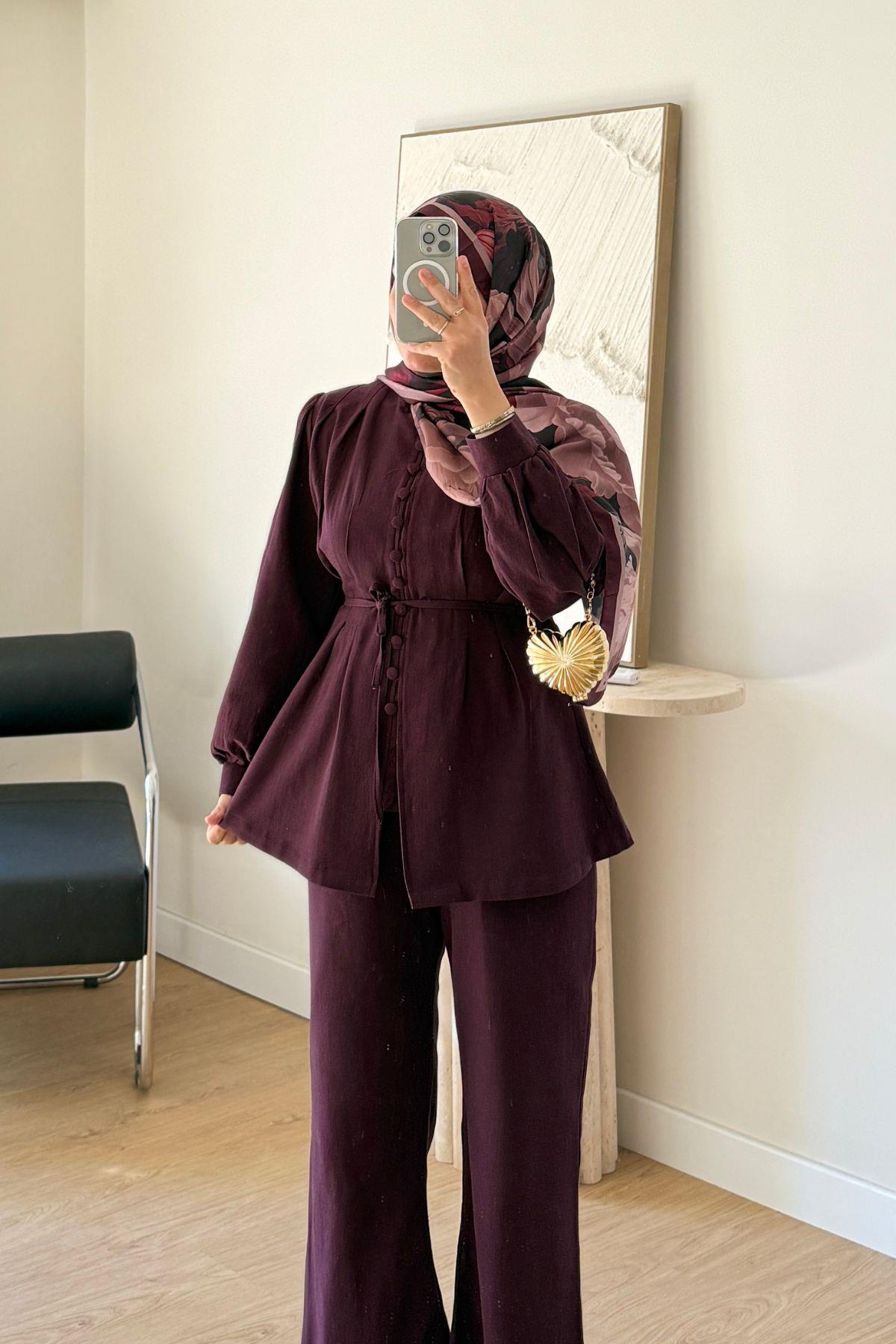 MÜRDÜM COMFORT GÖMLEK PANT KETEN TAKIM