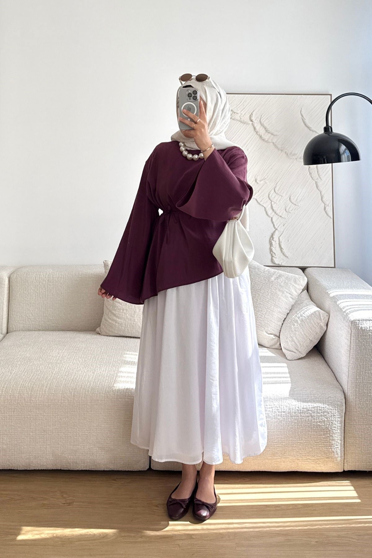 MÜRDÜM ETEĞİ ÇAPRAZ KESİM GÖMLEK