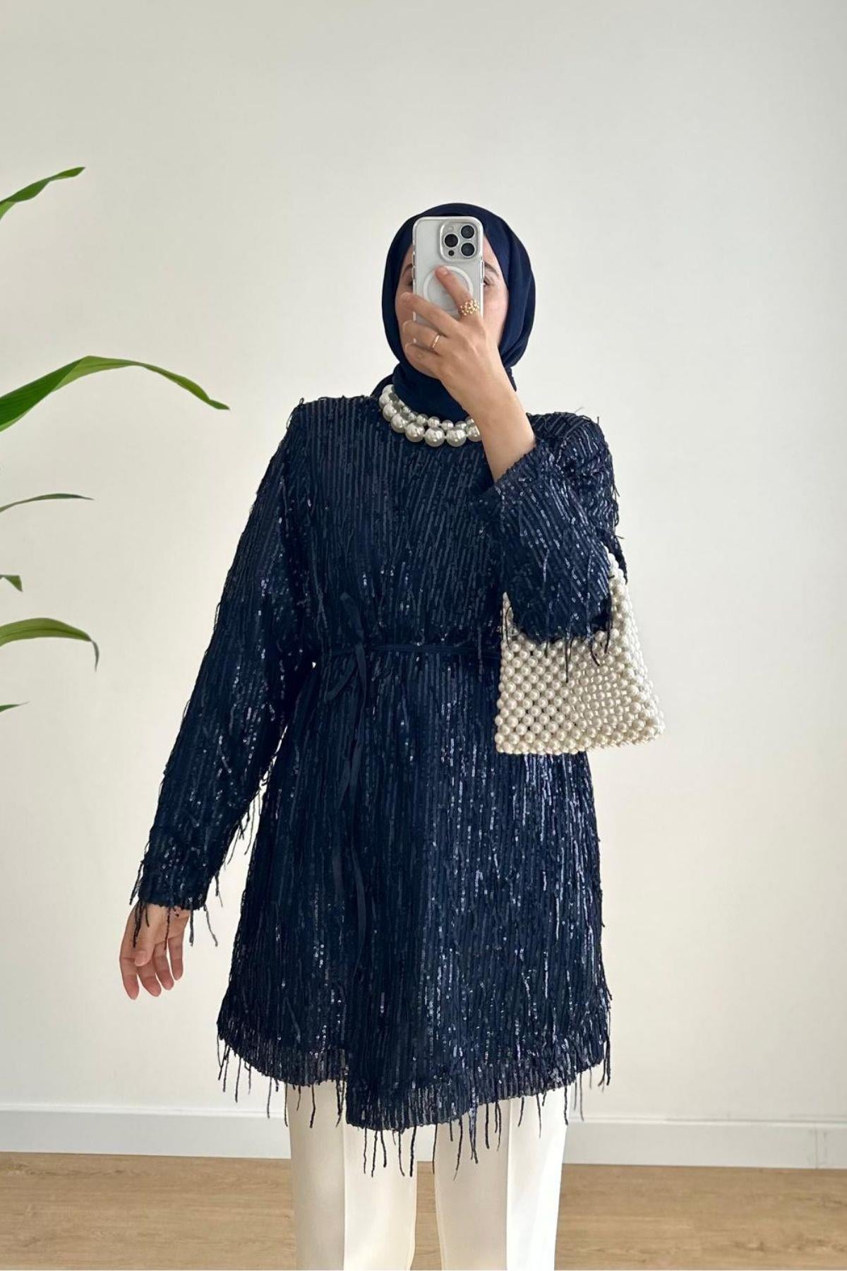 PAYETLİ LACİVERT CEKET