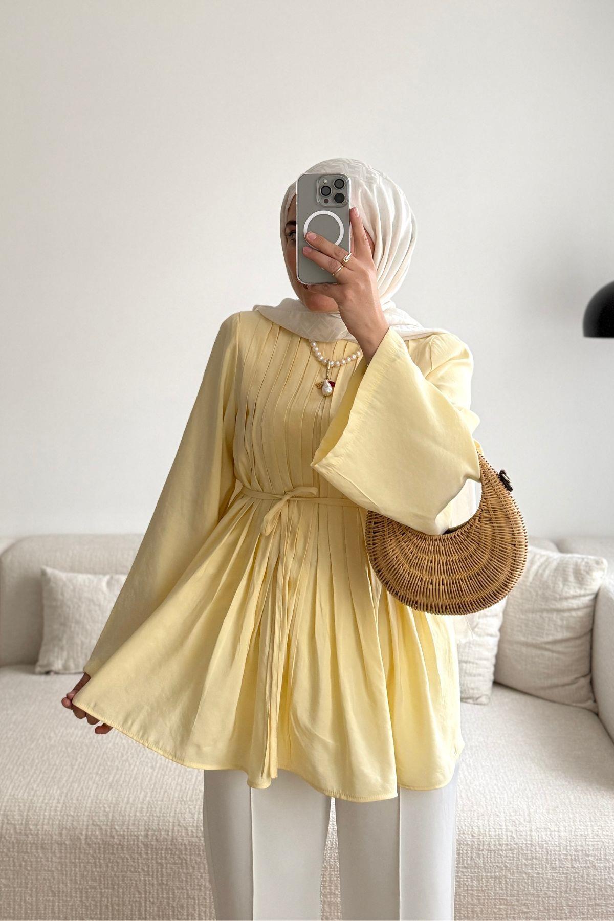 SARI ÖNÜ PİLELİ TUNİK