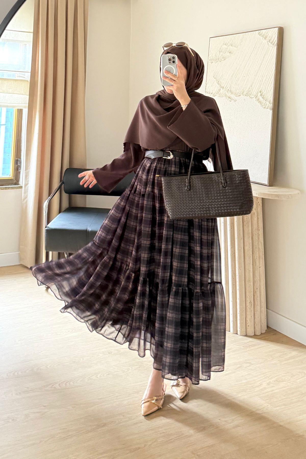 SİYAH EKOSELİ BOHEM ETEK