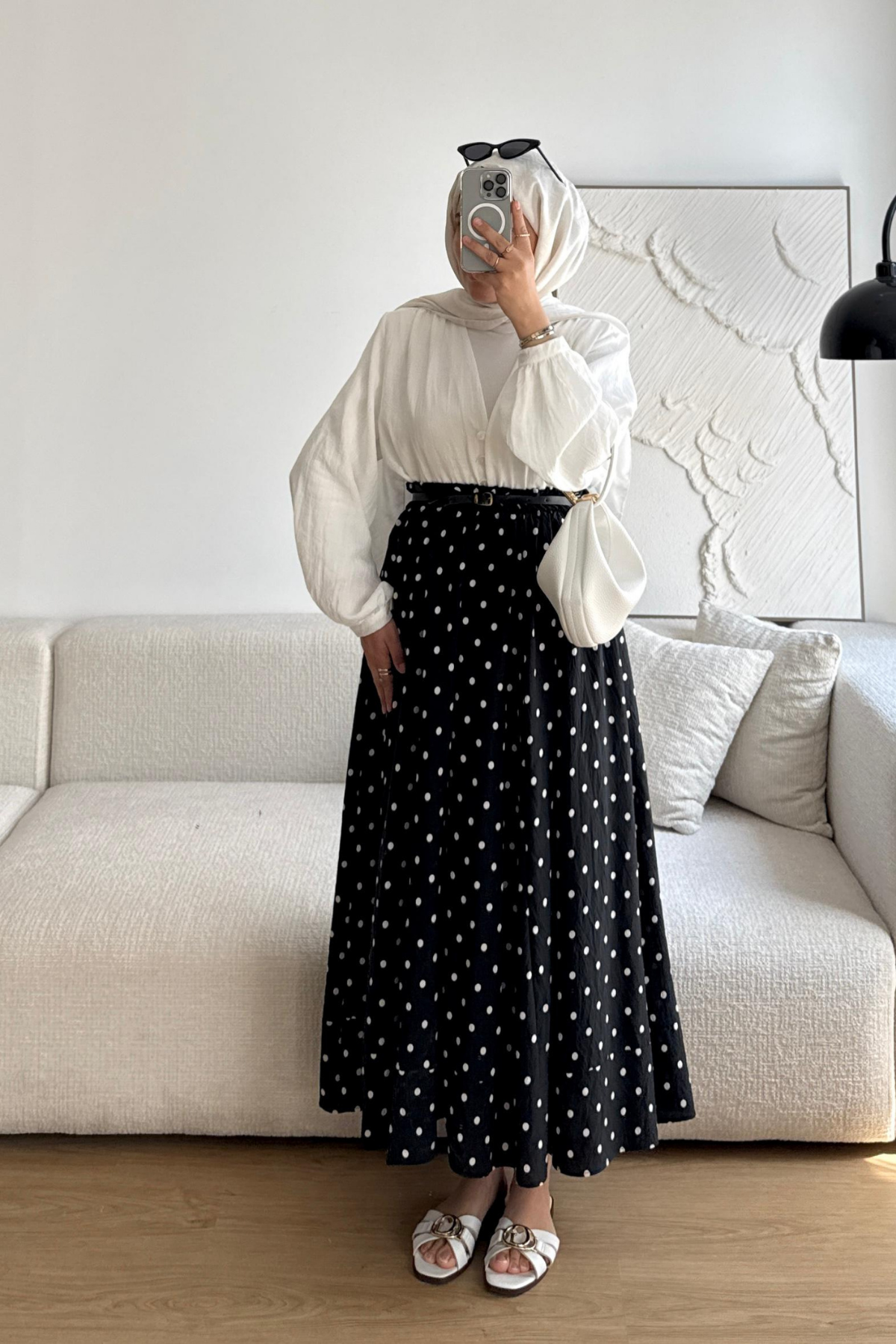 SİYAH PUANTİYE ASTARLI ETEK