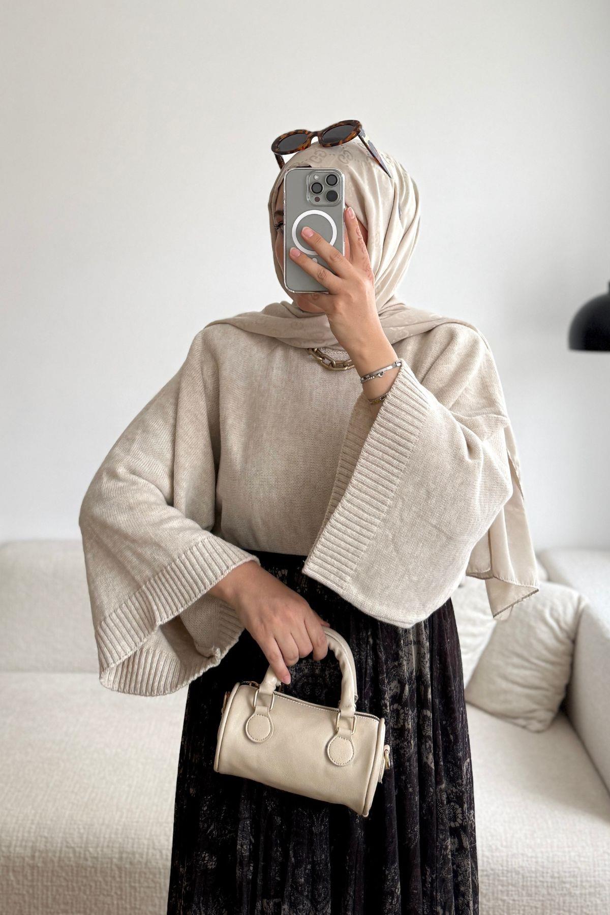 TAŞ YARASA KOL TRİKO KAZAK