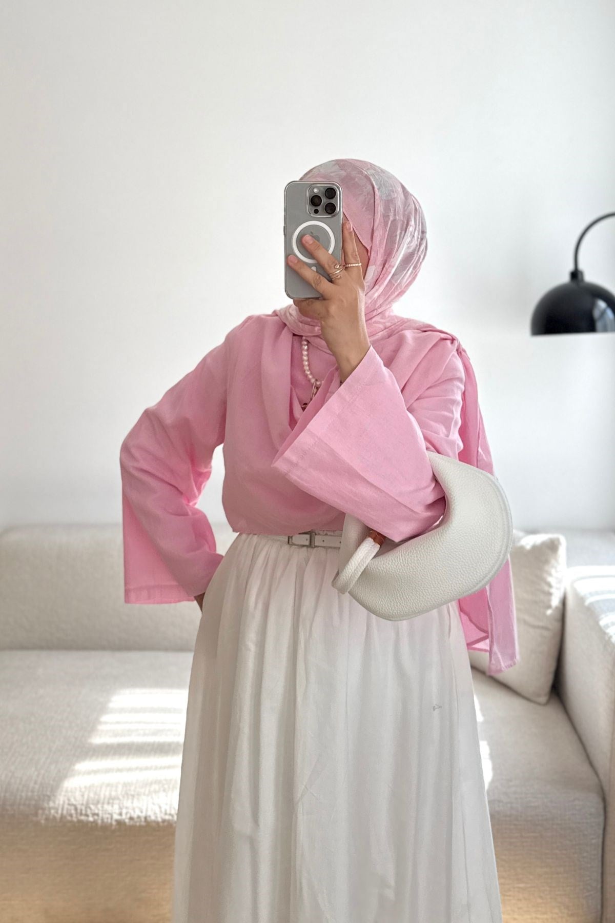 TOZ PEMBE SALLY KETEN BLUZ