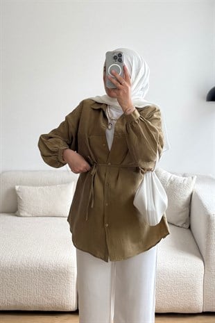 51315 HAKİ TENSEL GÖMLEK