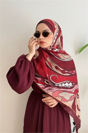 BORDO KENARLI ALICA ŞAL