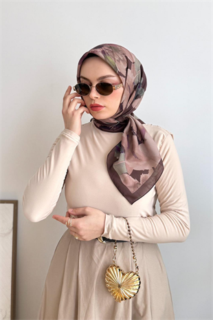 KAHVE PASTEL TONLAR EŞARP