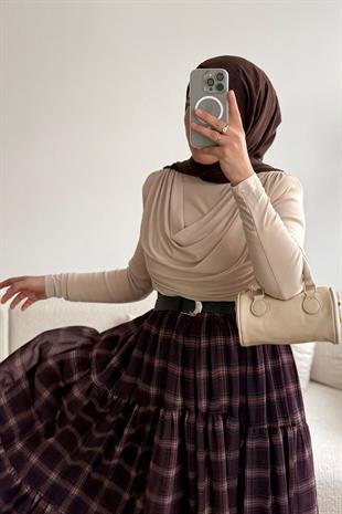 KREM ÖNÜ DRAPELİ WİNX BLUZ