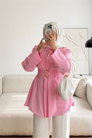 PEMBE VERA TOKALI GÖMLEK