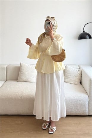 SARI ETEĞİ PİLELİ TUNİK