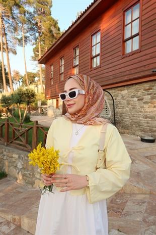 SOFT SARI 2 BAĞCIKLI POPLİN KİMONO GÖMLEK