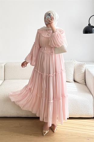 SOMON CANDY ŞİFON ELBİSE
