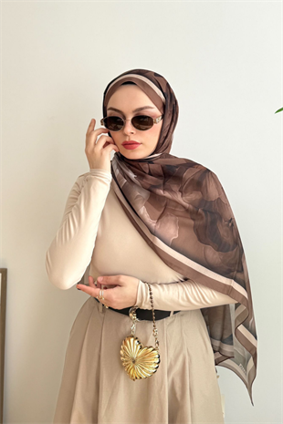 TATLI KAHVE FLOWER GARDEN EŞARP