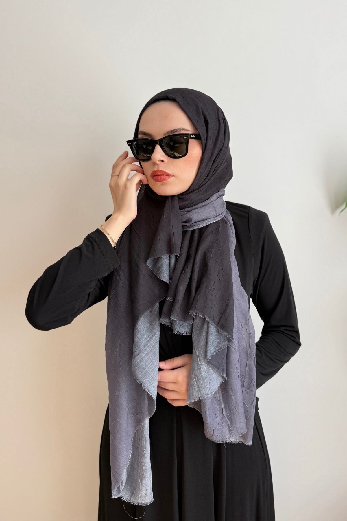 01 SİYAH COLOR BLUSH ŞAL