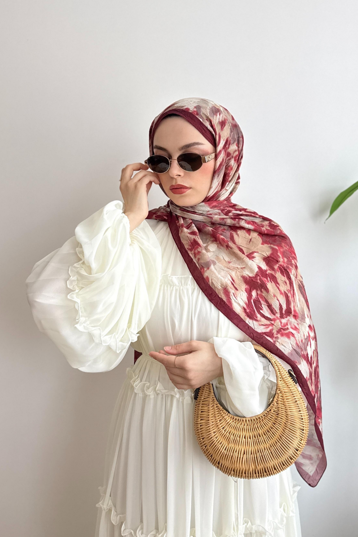 02 BORDO BLOSİ ŞAL