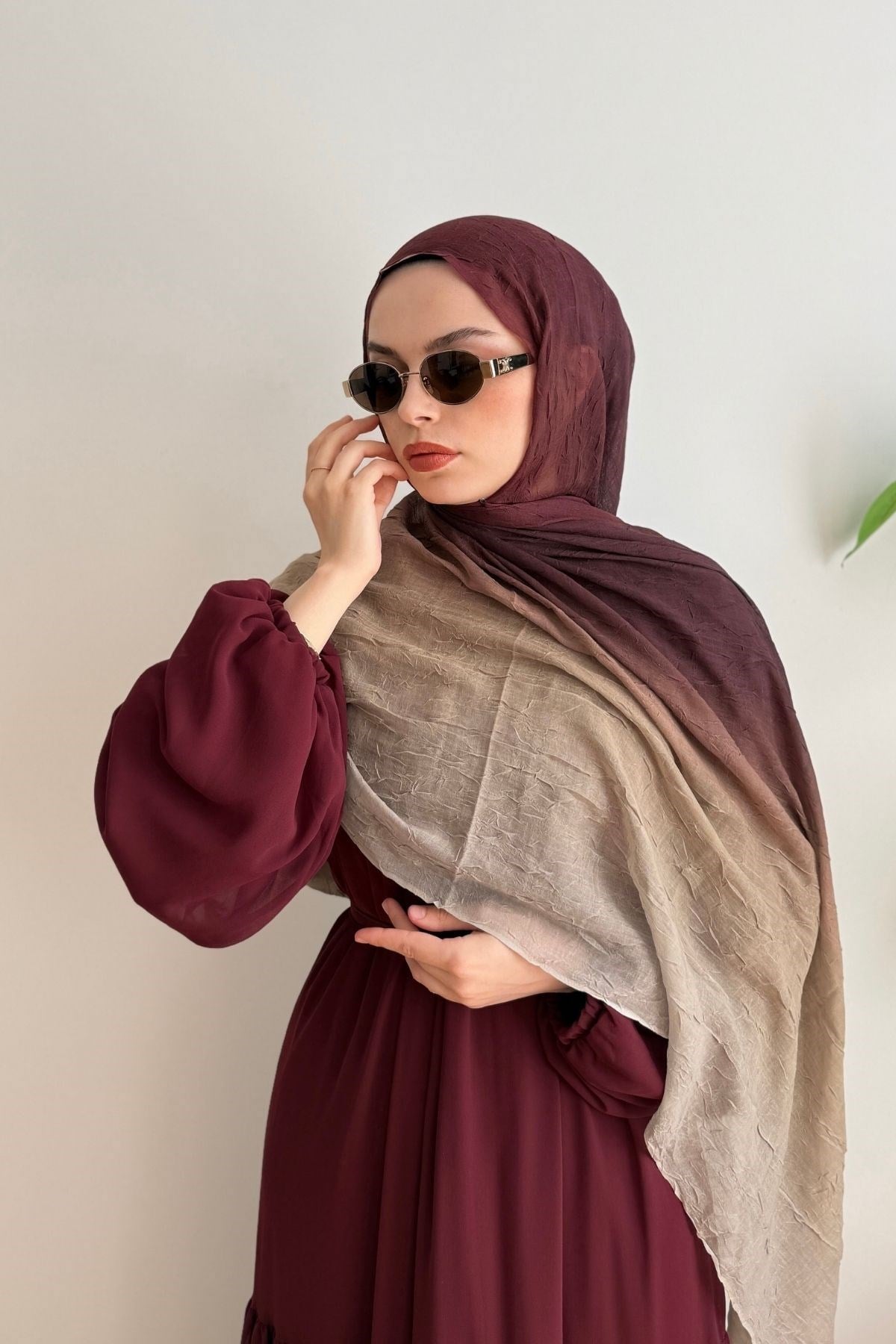 05 BORDO COLOR BLUSH ŞAL