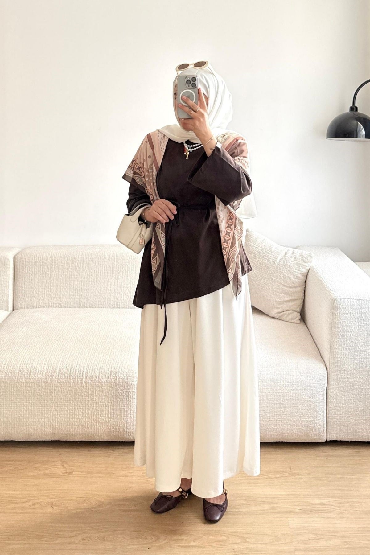 1003 KAHVE ASİMETRİK KESİM TSHİRT