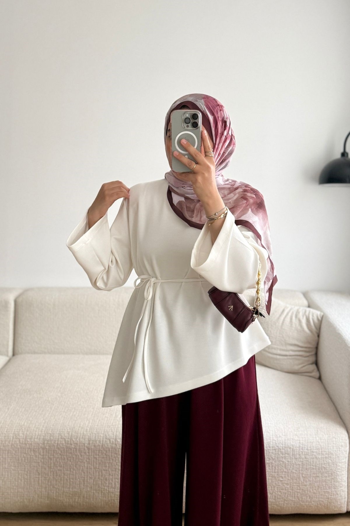 2029 EKRU ÇAPRAZ KUŞAKLI SWEAT