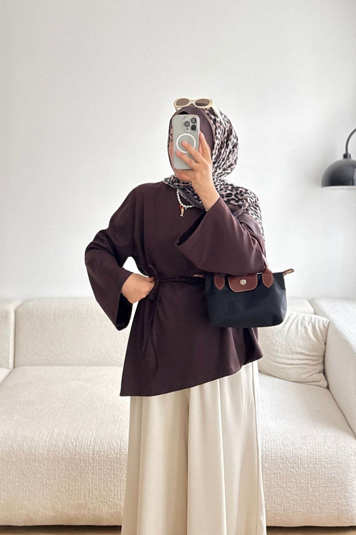2029 KAHVE ÇAPRAZ KUŞAKLI SWEAT