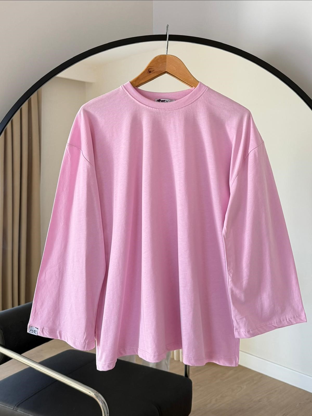 2100 PEMBE DÜZ KESİM TSHİRT