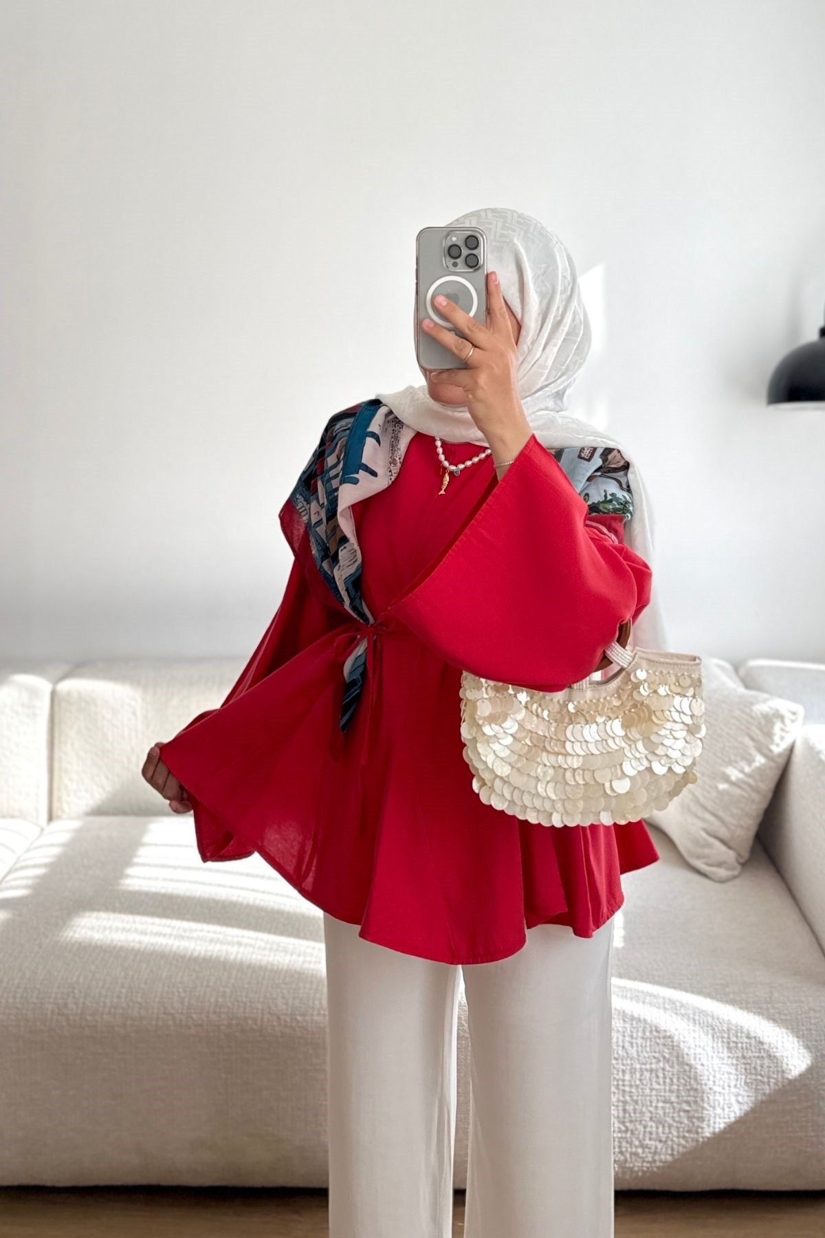 965 KIRMIZI ETEĞİ PİLELİ TUNİK