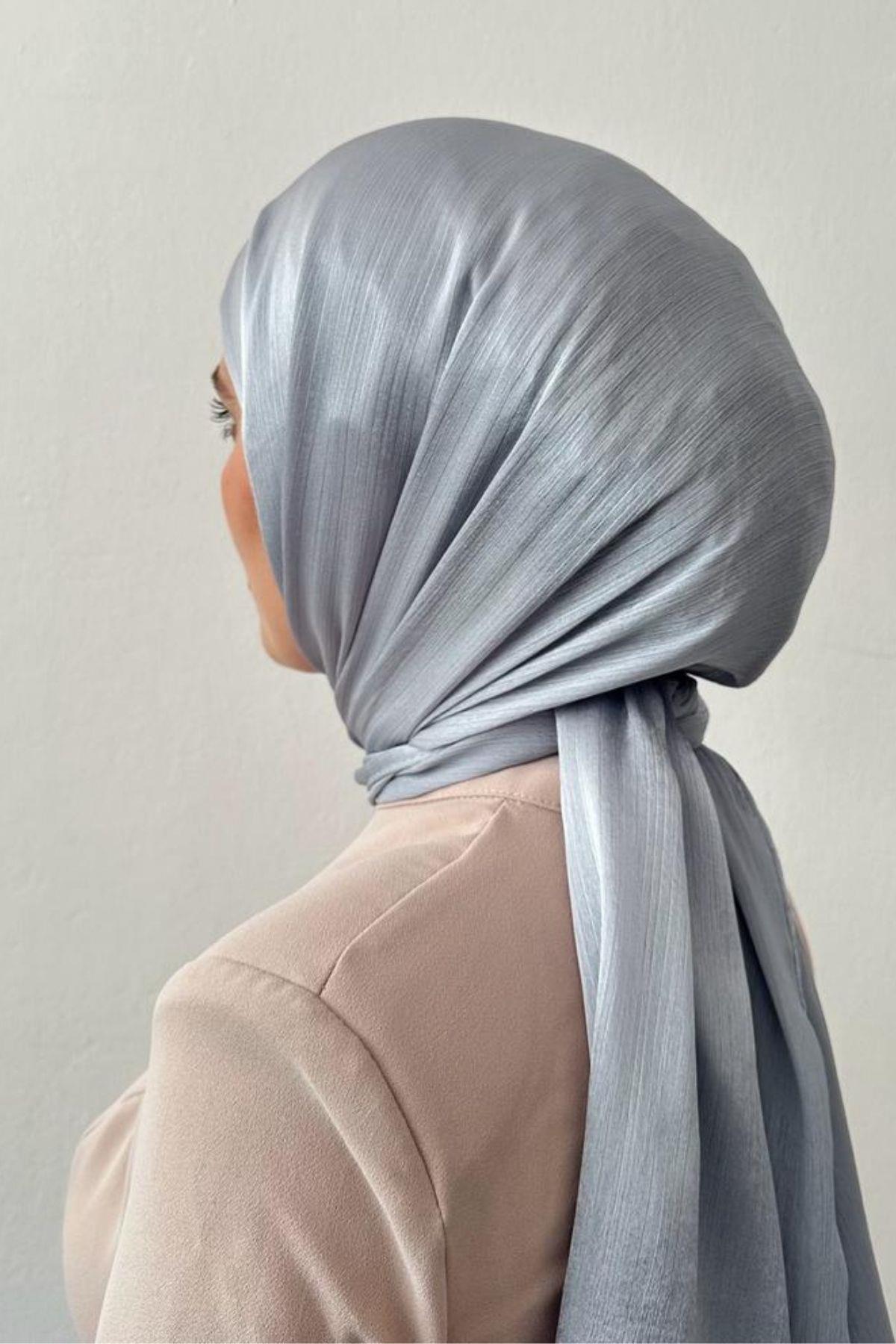 AÇIK GRİ JAKARLI ŞAL