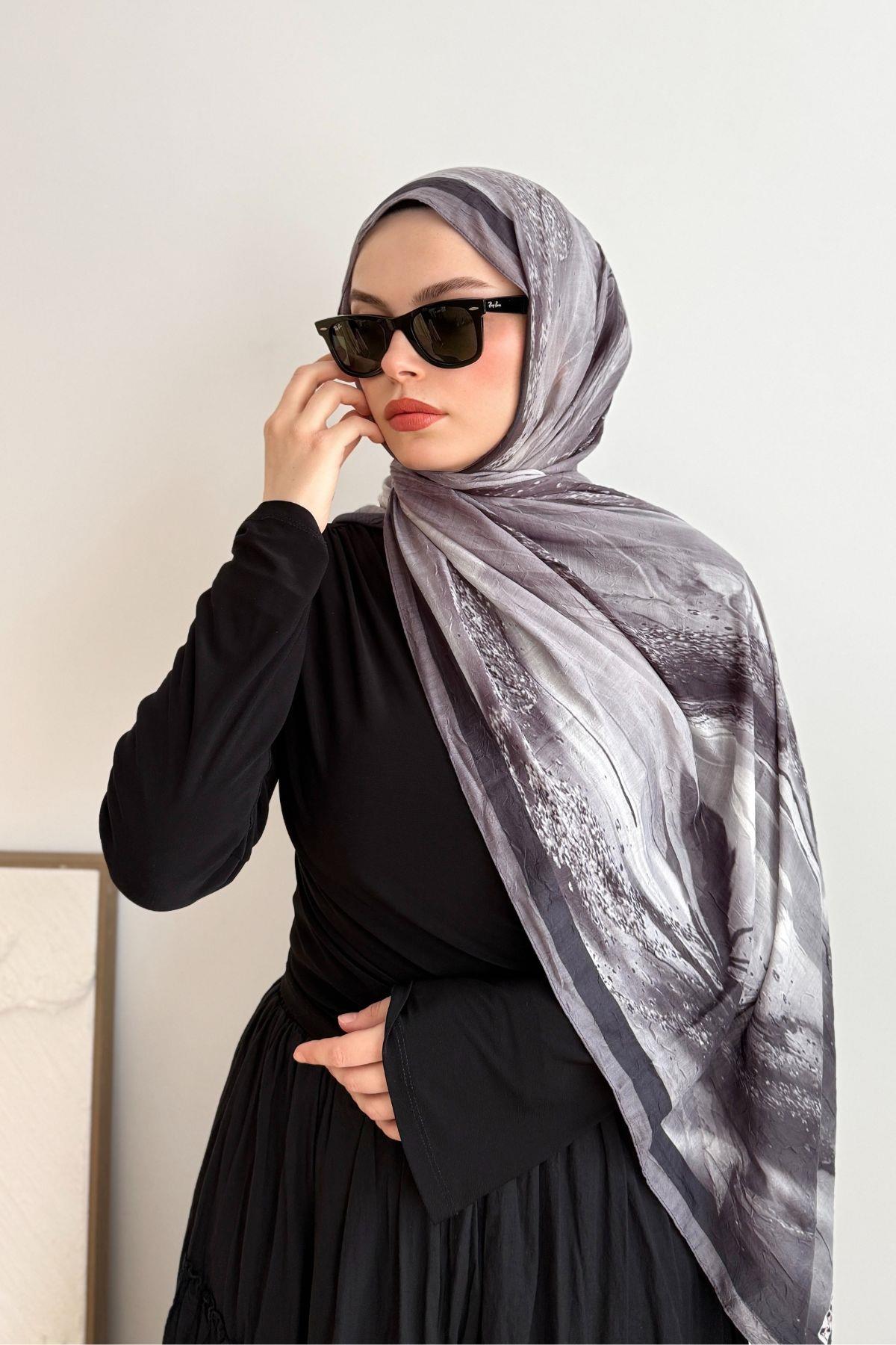 AÇIK GRİ PIRILTI EFFECTLİ ŞAL