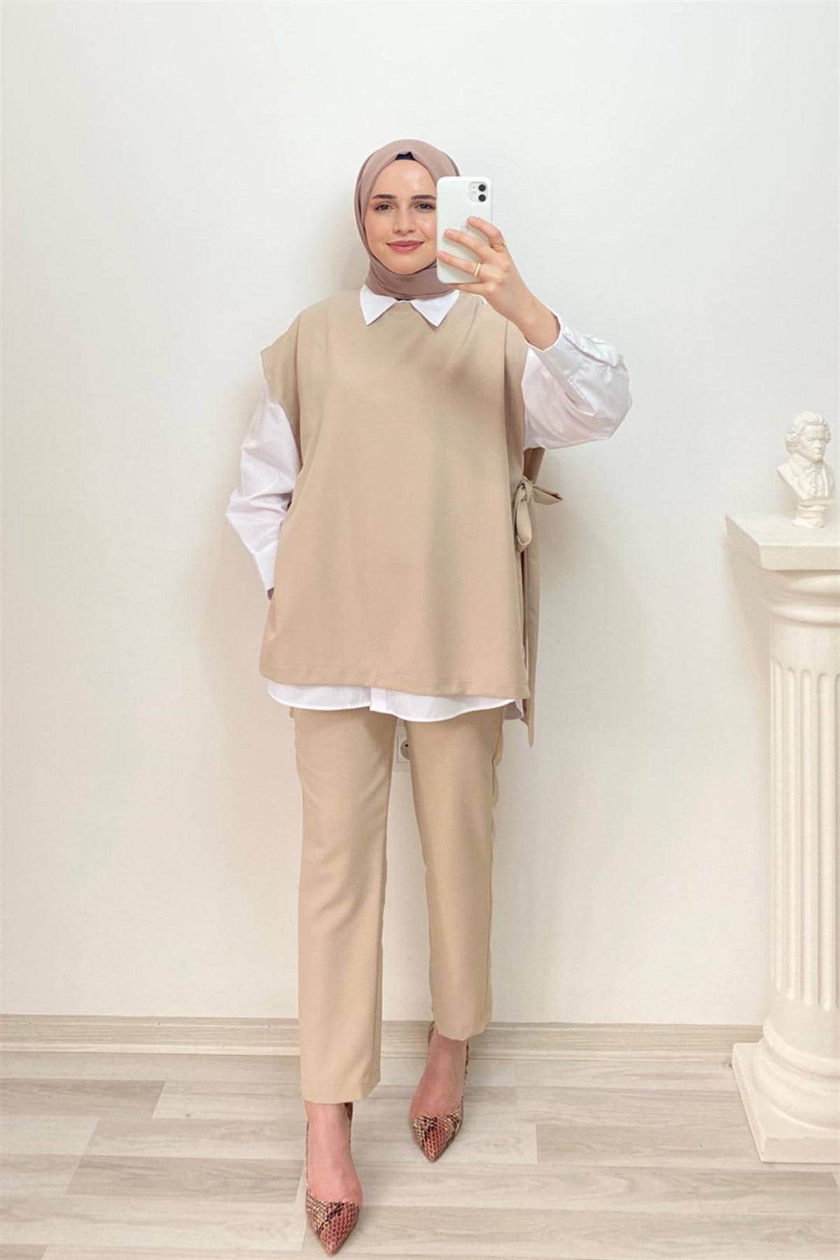 BEJ SÜVETERLİ KREP TAKIM