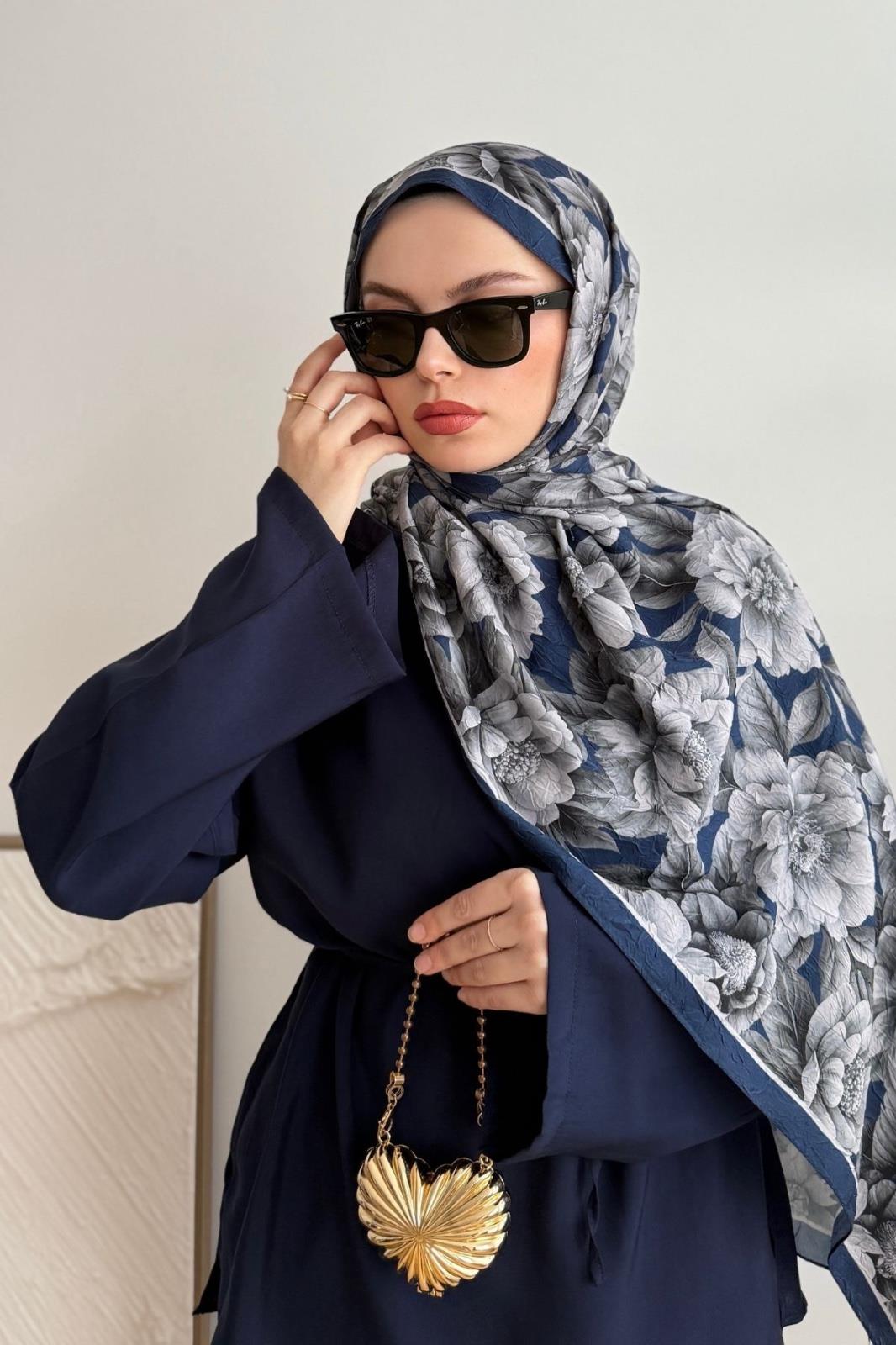 BIG VELORA MAVİ ŞERİTLİ HAKİ ÇİÇEKLİ KRAŞ ŞAL