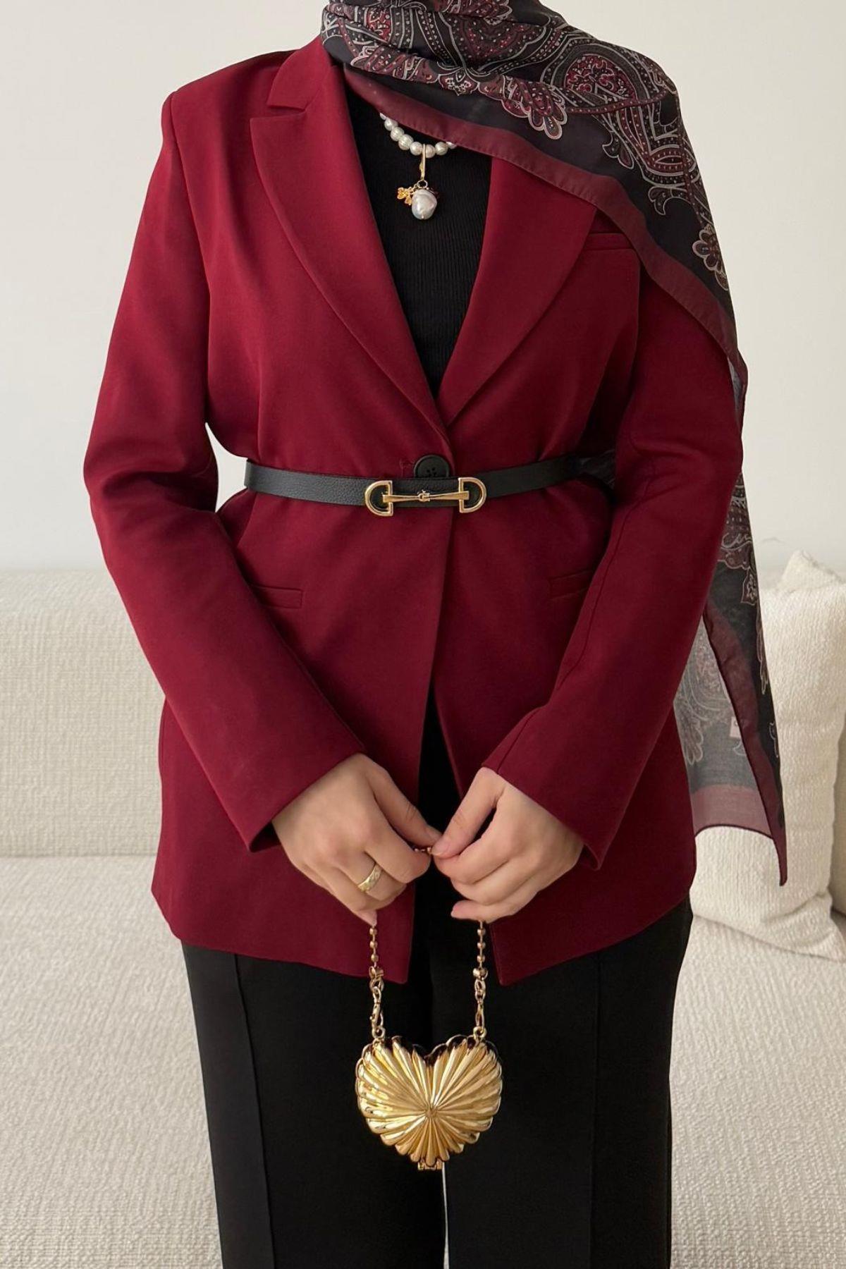 BORDO BLAZER CEKET