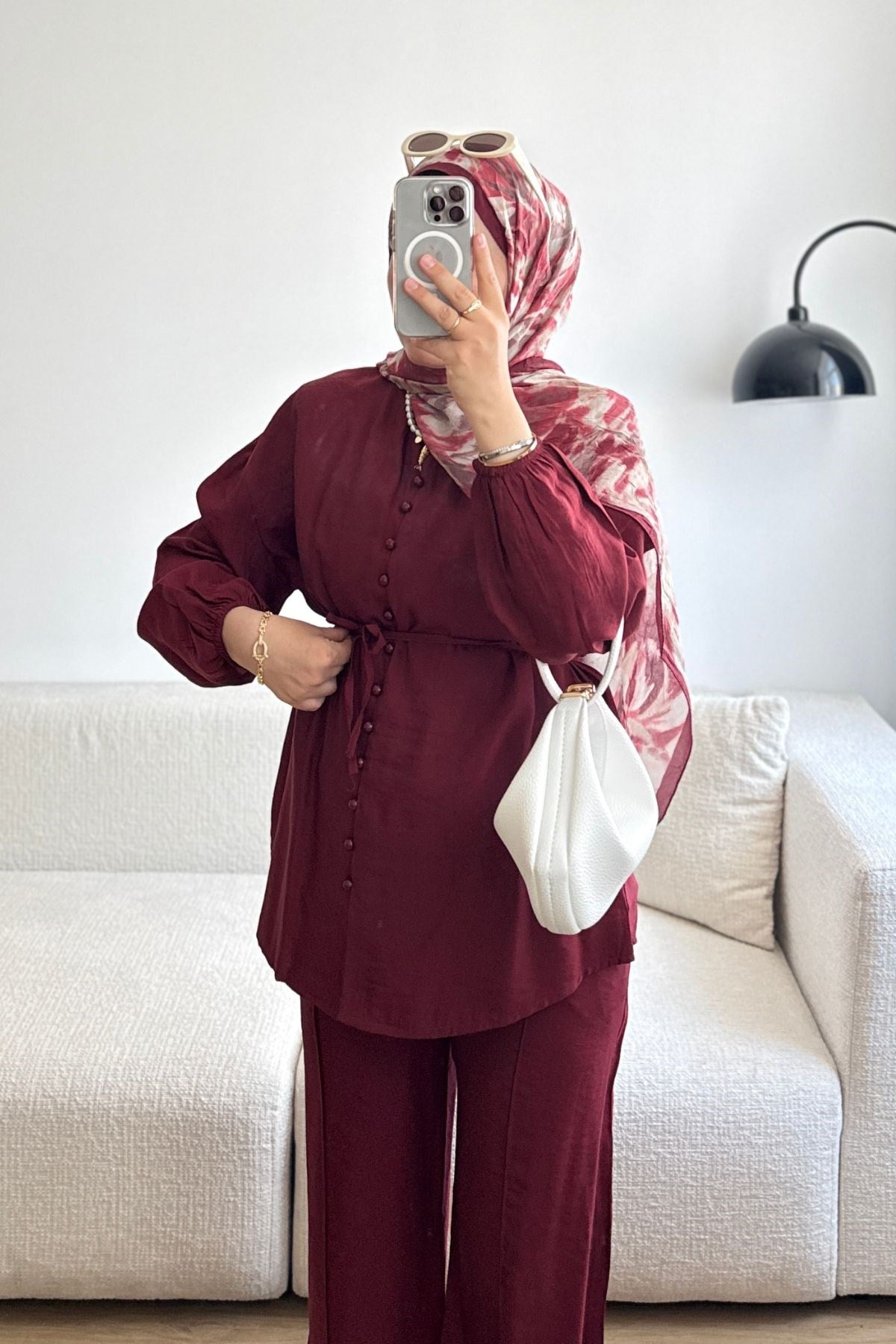 BORDO CHERRY BRİTLİ PANT TAKIM